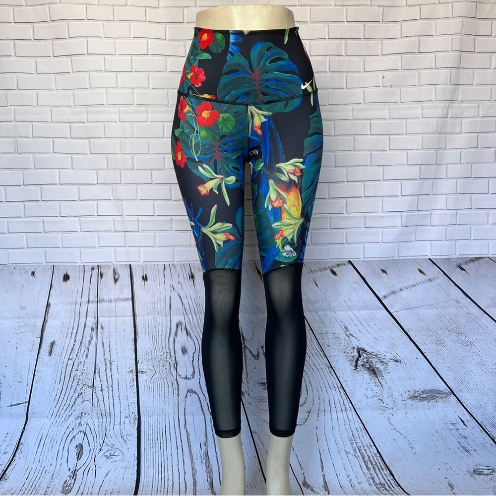 Nike Women’s Power 7/8 Running Tight Lush Print Leggings Size Small AR0776-010